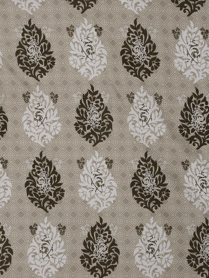 KLOTTHE  Brown Ethnic Motifs Printed 300TC Fitted Single Bedsheet With Pillow Cover