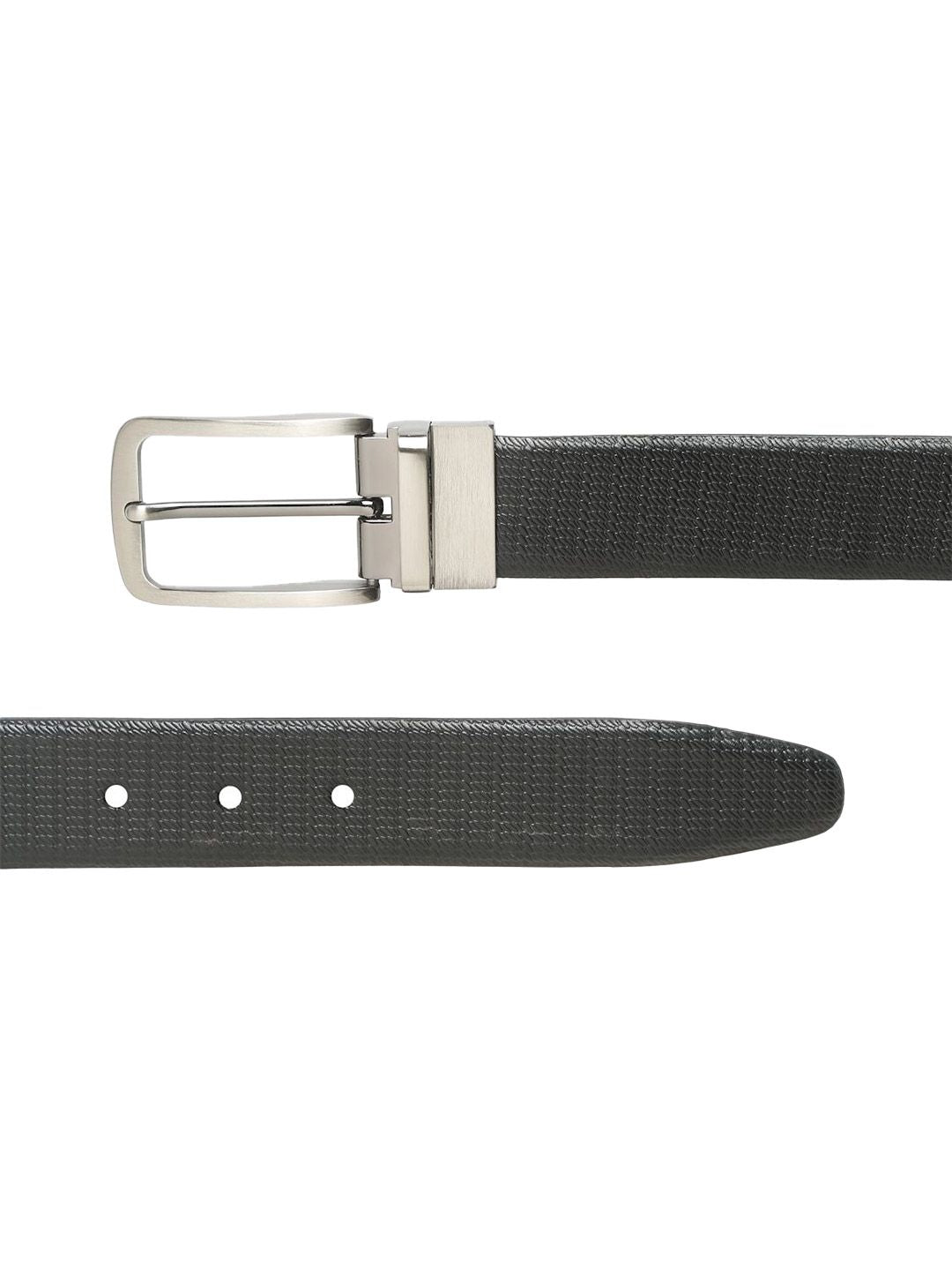 Teakwood Leathers Men Textured Leather Reversible Formal Belt