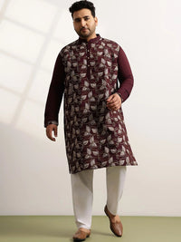SOJANYA PLUS Men Ethnic Motifs Printed Regular Kurta with Trousers