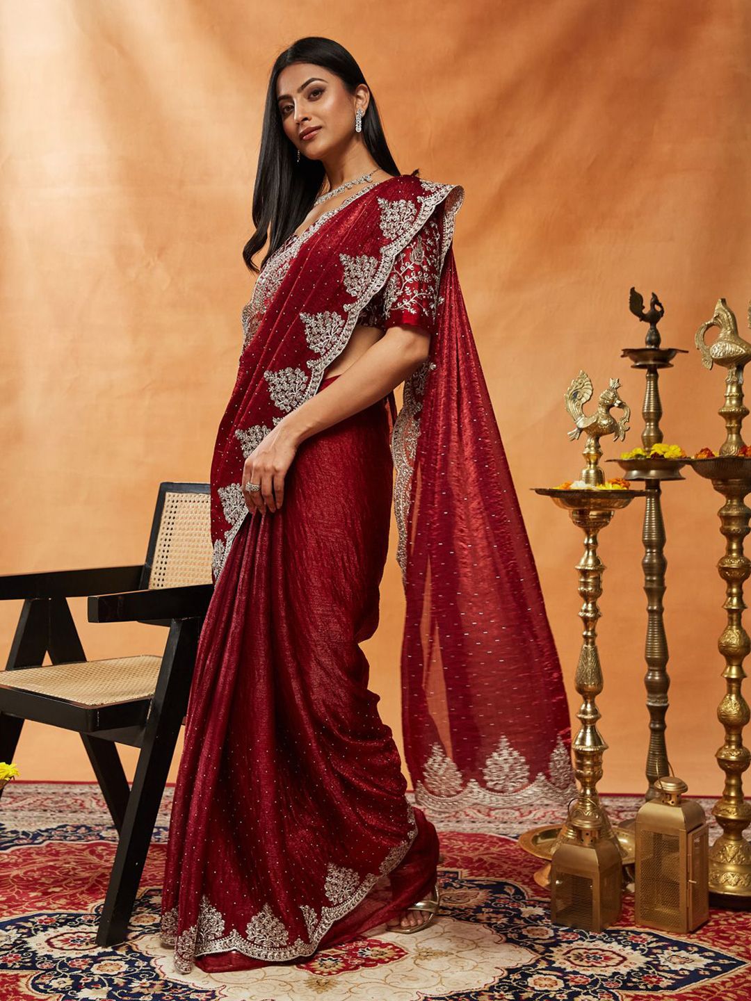 kasee Saree Labuci Bersulam Berhias