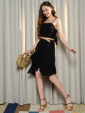 Berrylush Layered Jacquard Fit & Flare Mini Dress