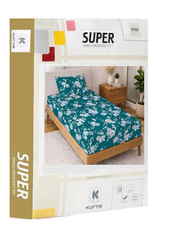 KLOTTHE Green Floral Printed 300 TC Single  Bedsheets