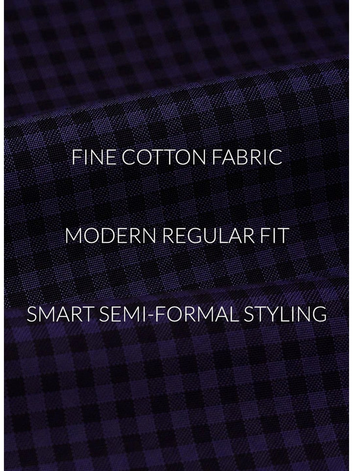 ADRO Men Standard Micro Checks Checked Semiformal Shirt
