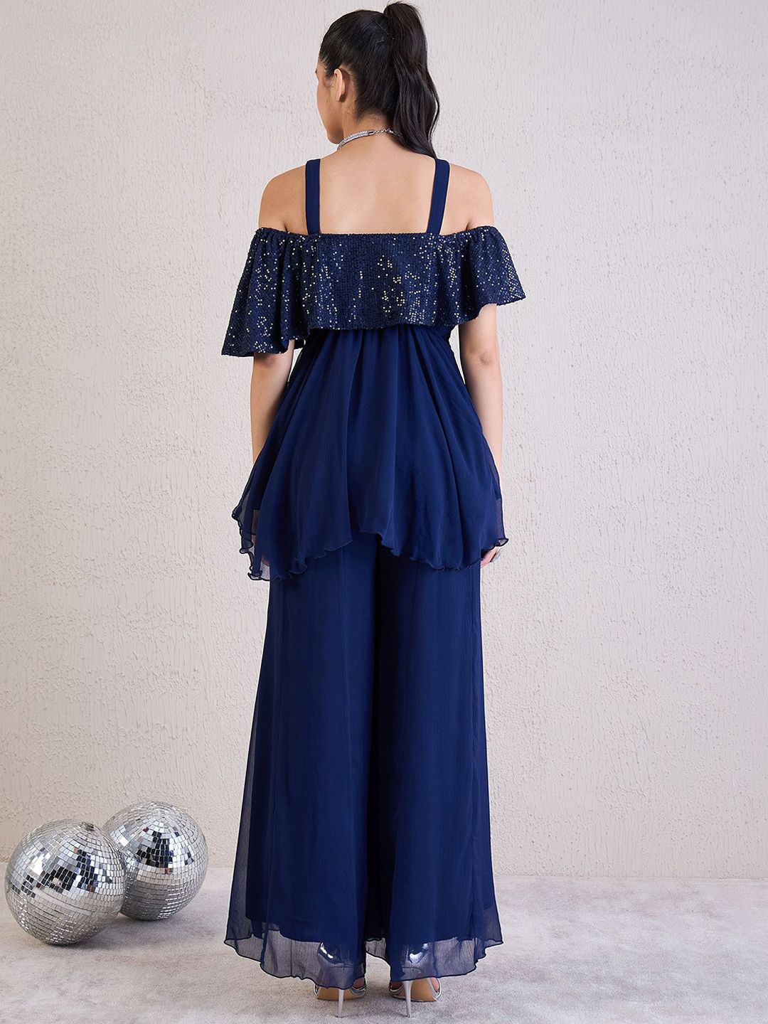 Antheaa Embellished Top With Palazzos