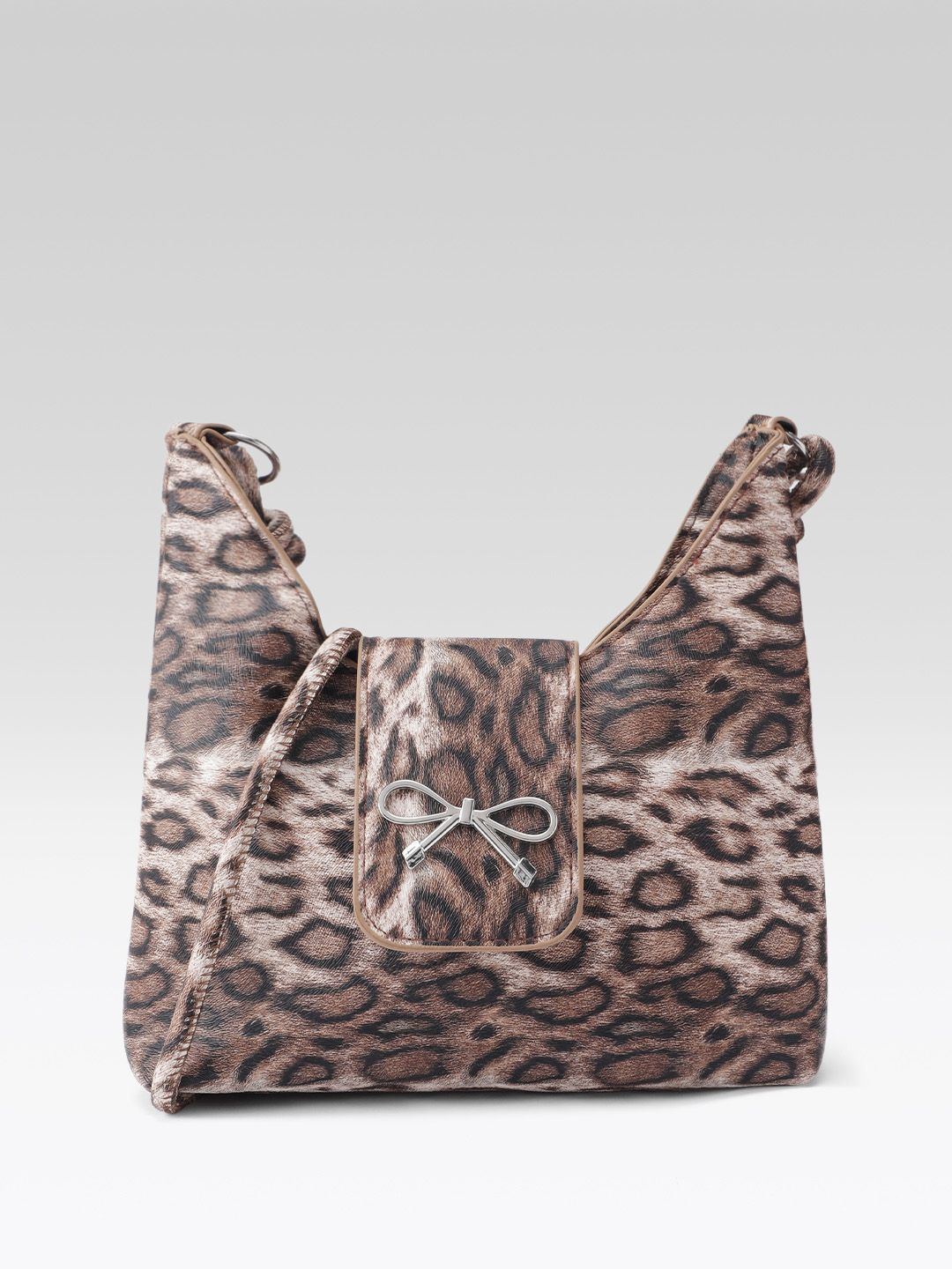 DressBerry Animal Print Sling Bag with Bow Detail