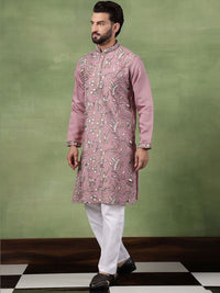 Anouk Men Animal Embroidered Regular Thread Work Pure Cotton Kurta with Pyjamas