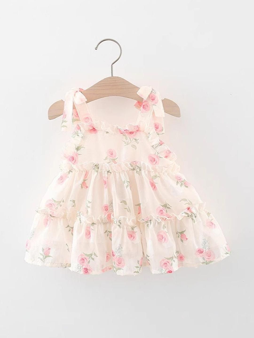 YK Floral Print Fit & Flare Dress