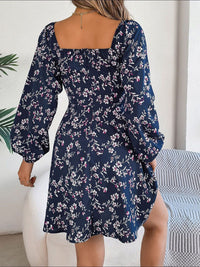 all about you Women Floral Print Puff Sleeve Fit & Flare Dress