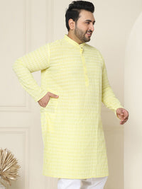 SOJANYA PLUS Floral Embroidered Band Collar Thread Collar Straight Kurta