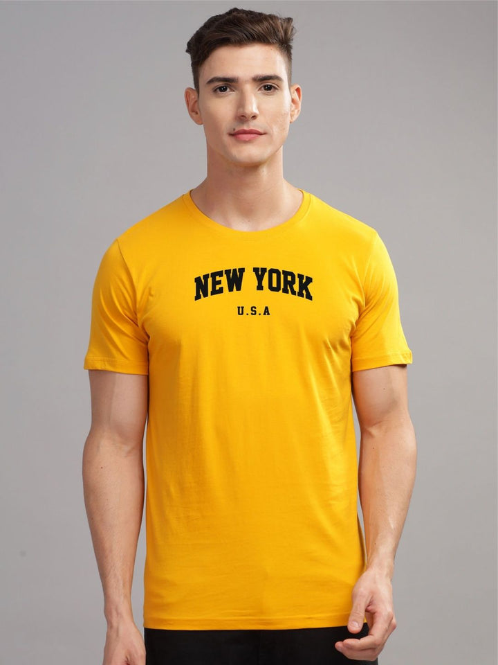 ADRO Men Typography Printed Applique T-shirt