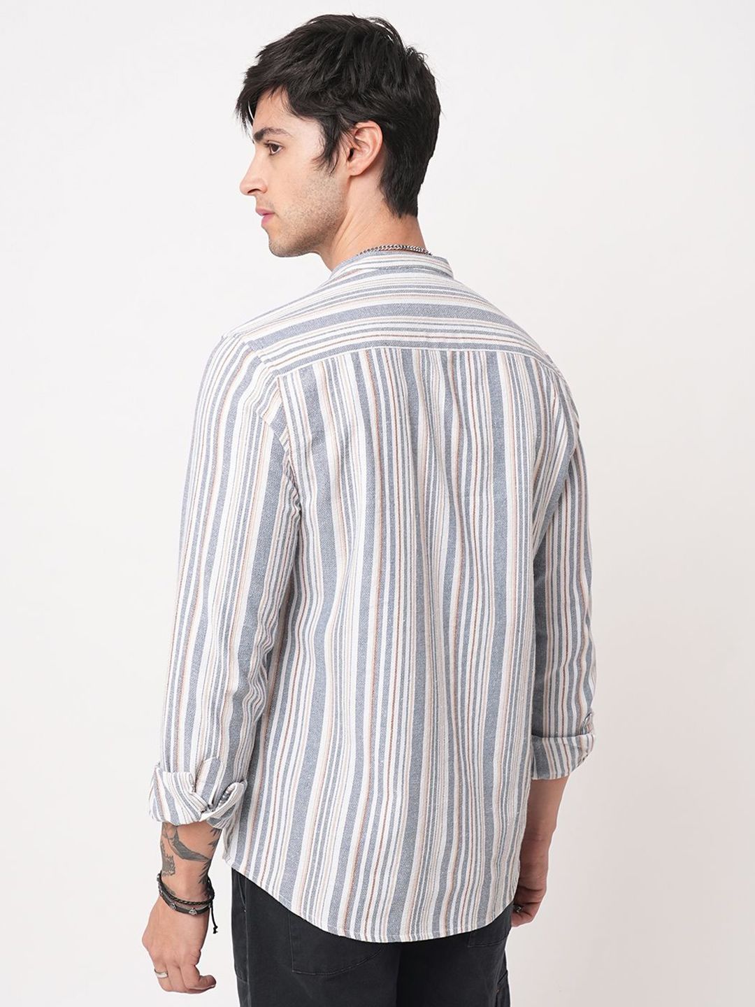 VASTRADO Men Classic Slim Fit Striped Casual Shirt