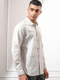 Highlander Men Dobby Textured Striped Casual Shirt