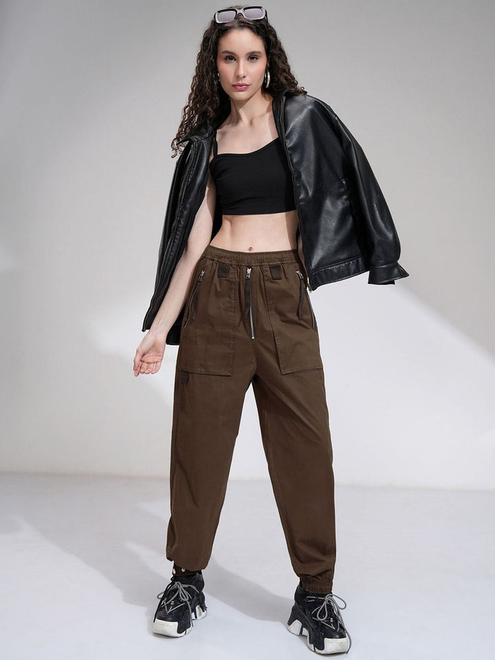 Tokyo Talkies Women Elastic Closures Parachute Pant