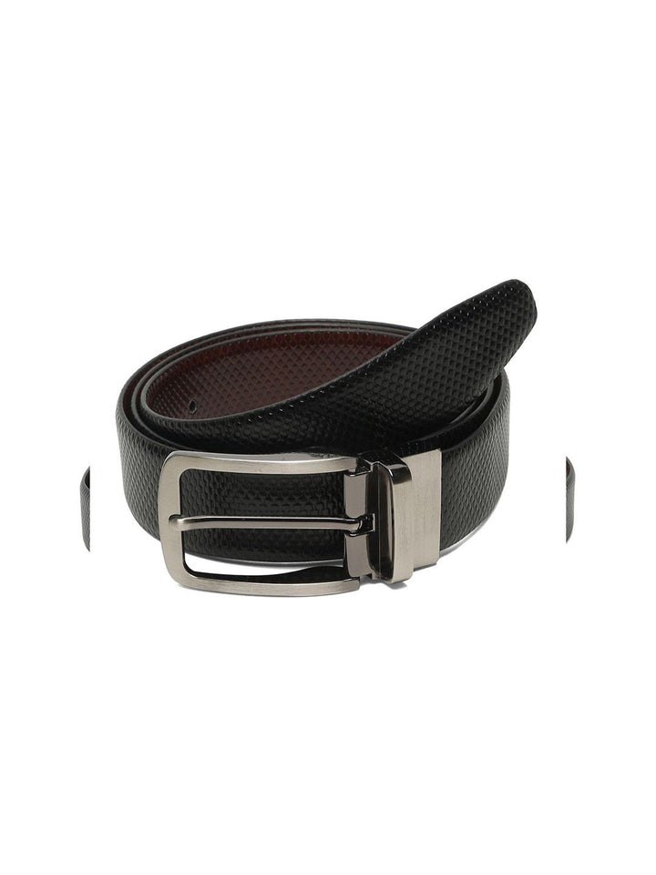 Teakwood Leathers Men Textured Leather Reversible Formal Belt
