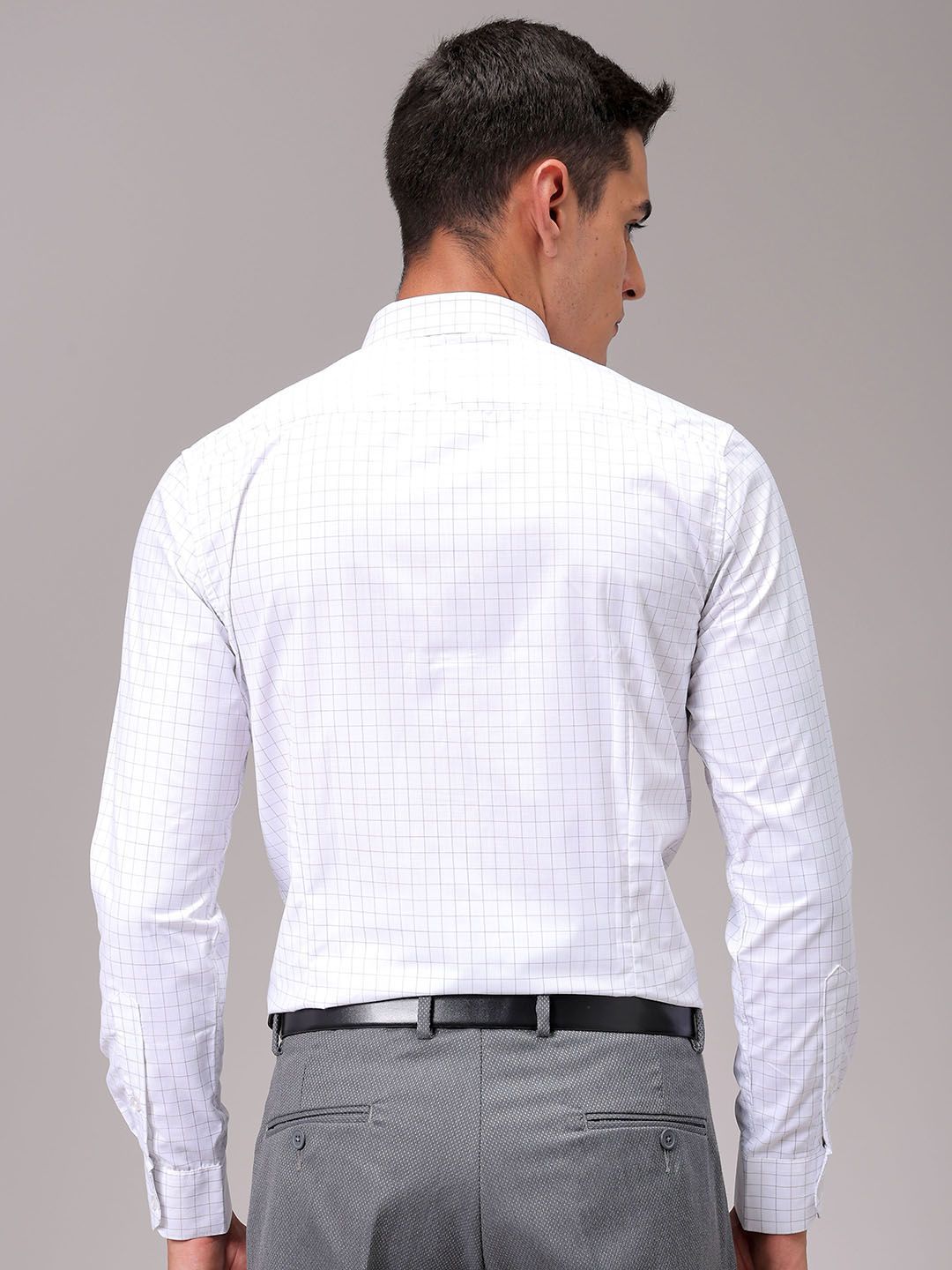 The Indian Garage Co. X Luxe Men Spread Collar Checked Slim Fit Formal Shirt