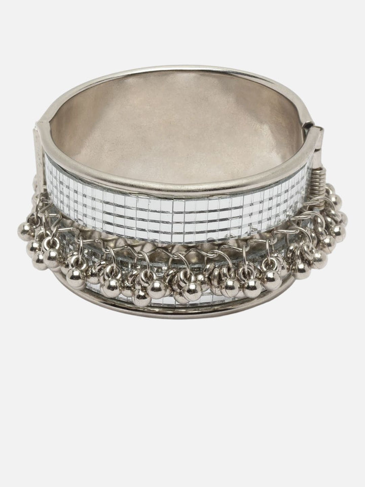 Anouk Silver-Plated Mirror Studded Bangle