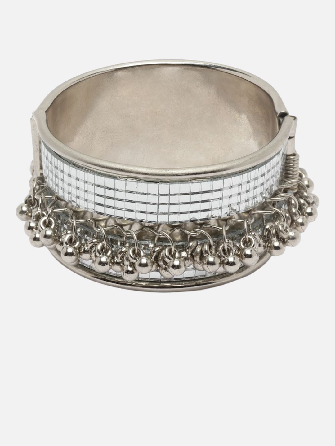 Anouk Silver-Plated Mirror Studded Bangle