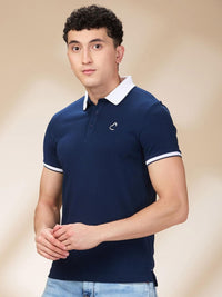 Being Human Men Solid Polo Collar Cotton Slim Fit T-shirt