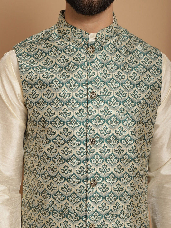 Anouk Ethnic Motifs Straight Kurta With Churidar & Jacket