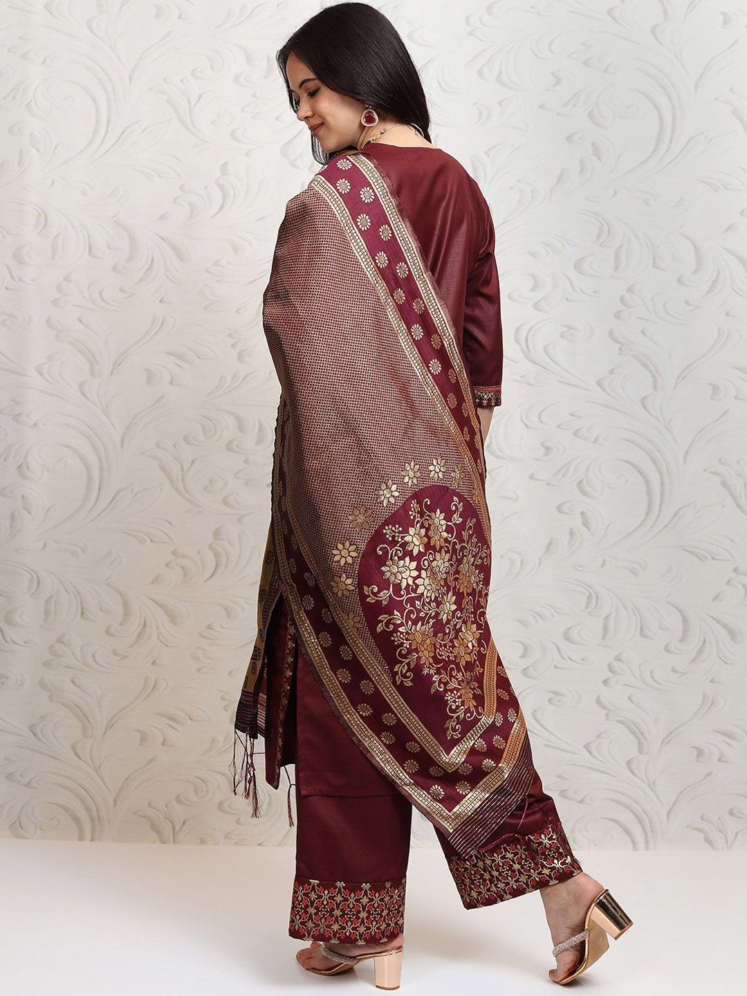 Vishudh Women Ethnic Motifs Printed Regular Kurta with Palazzos & With Dupatta