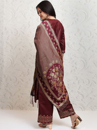 Vishudh Women Ethnic Motifs Printed Regular Kurta with Palazzos & With Dupatta