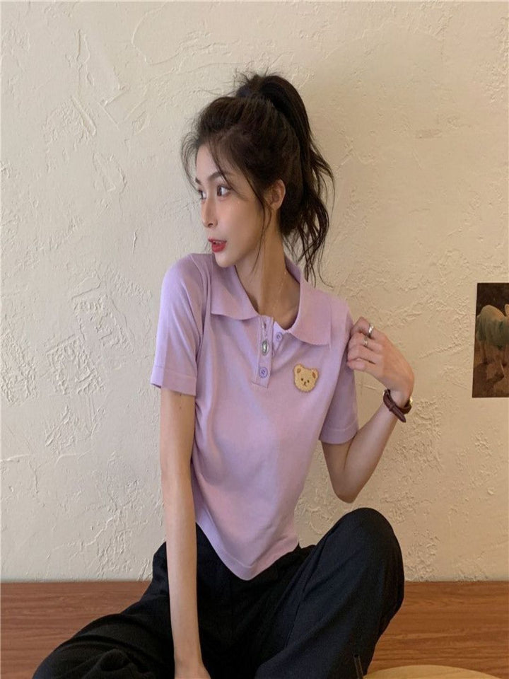 T-shirt tanaman kolar polo dressberry