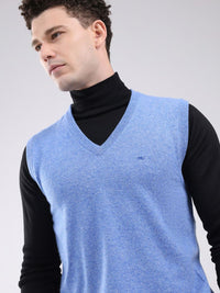 Monte Carlo Men Solid V-Neck Ribbed Sweater Vest