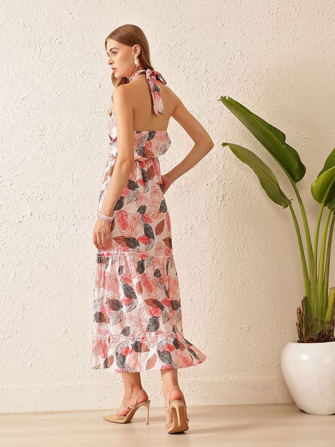 STREET 9 Halter Neck Floral Midi Dress