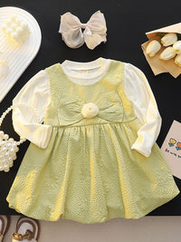 YK Girls Pack of 2 Self Design  Pinafore Dress