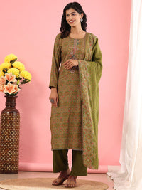 Mamicha Women Ethnic Motifs Printed Regular Pure Cotton Kurta with Palazzos & With Dupatta