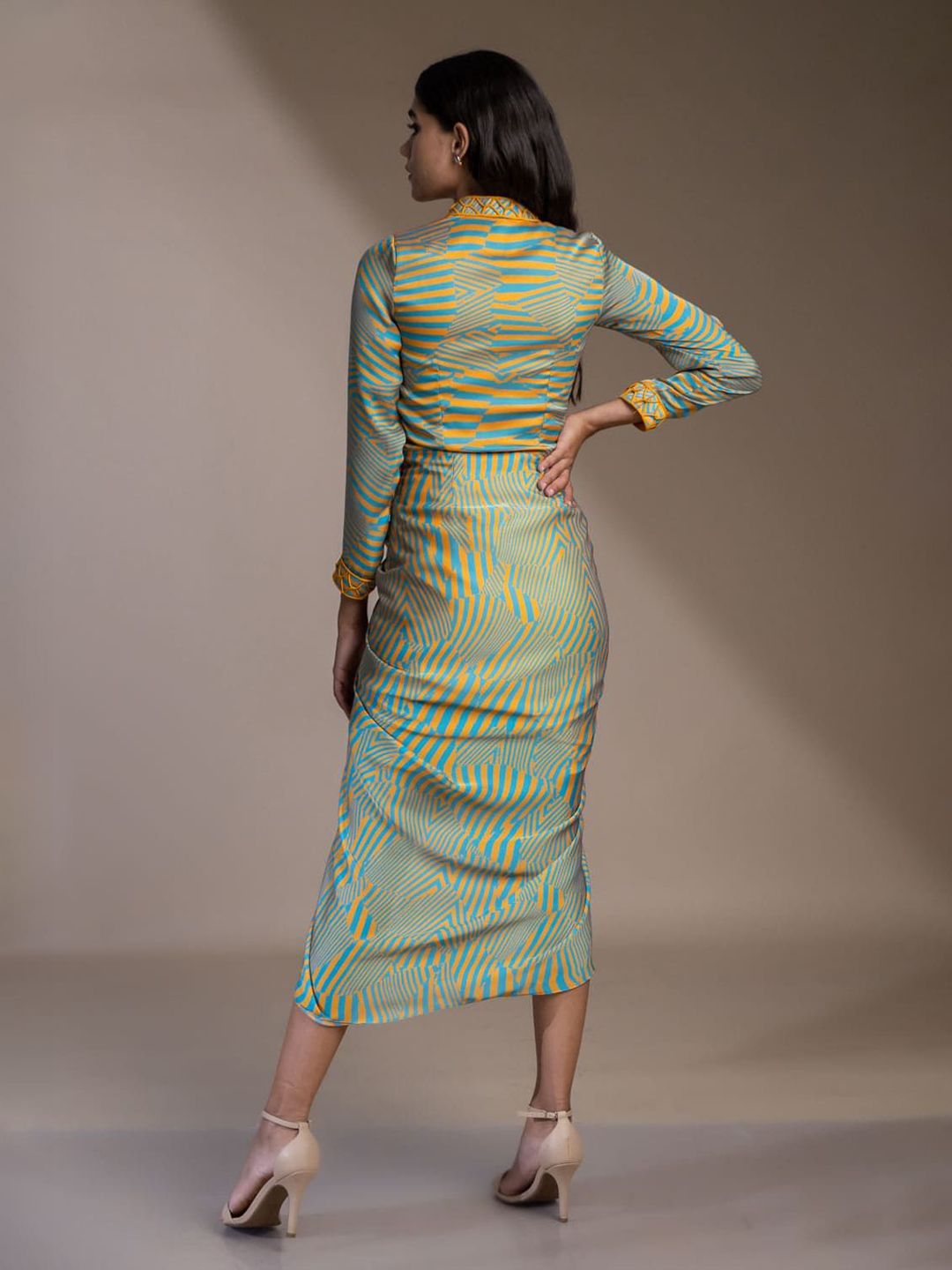 Mamicha Print Georgette A-Line Midi Dress