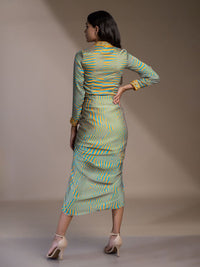 Mamicha Print Georgette A-Line Midi Dress