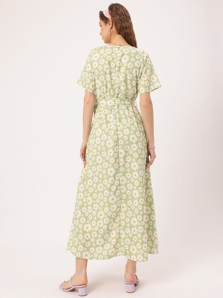 DressBerry Daisy Dream Floral Print Wrap Maxi Dress