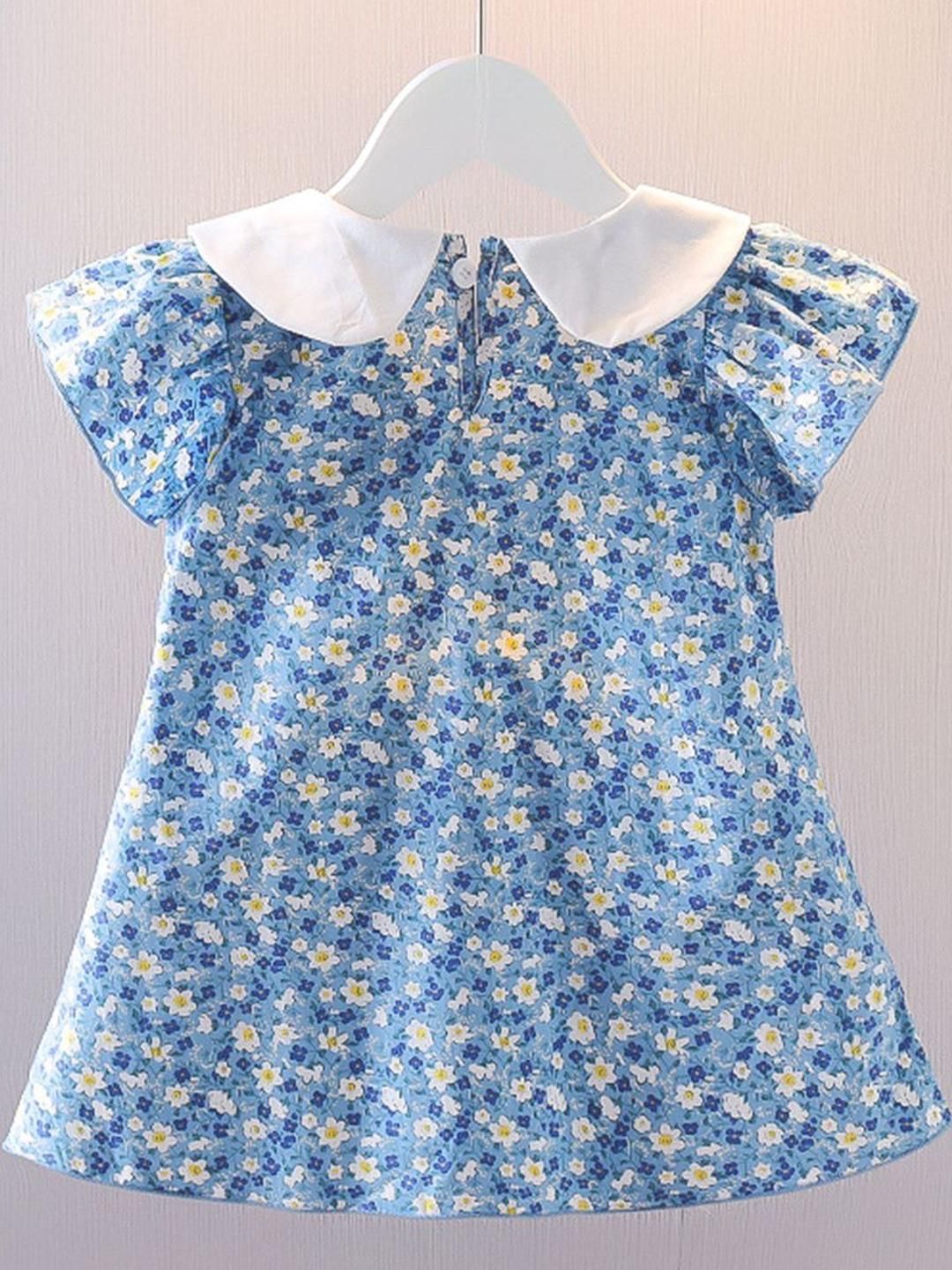 YK Floral Print Cold-Shoulder A-Line Dress