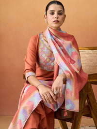 KALINI Women Ethnic Motifs Embroidered Regular Sequinned Kurta with Trousers & With Dupatta