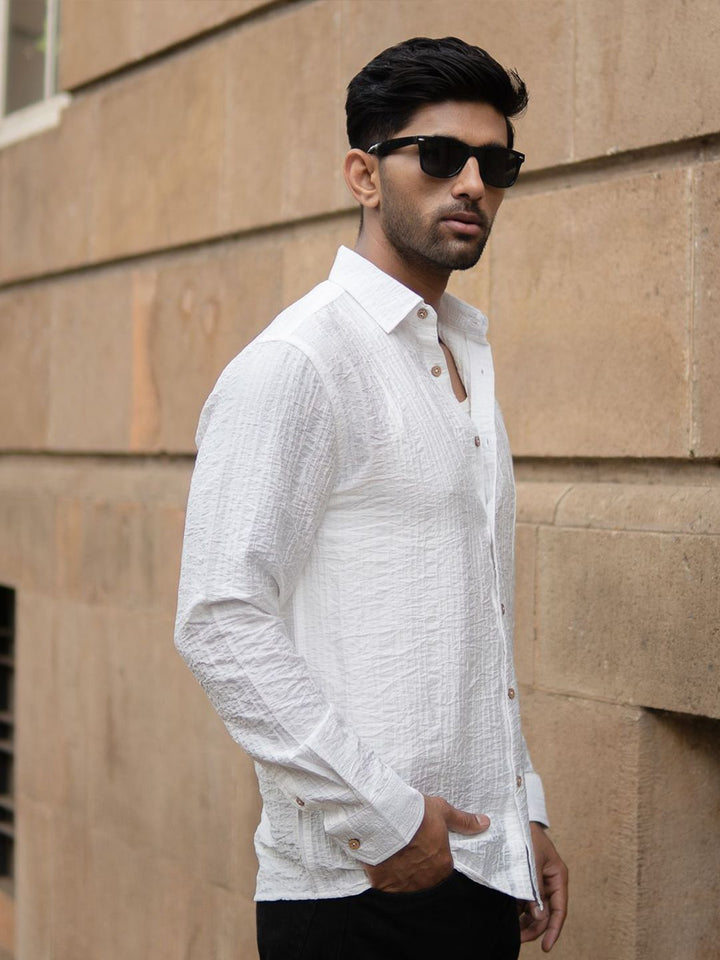 Powerlook SS25 Structure Vertical Striped Casual Shirt