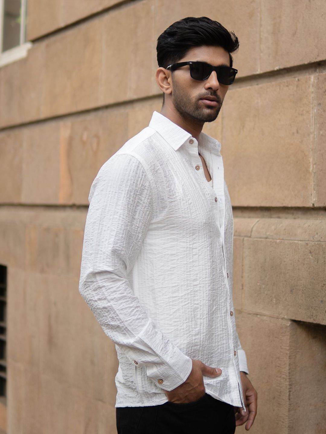 Powerlook SS25 Structure Vertical Striped Casual Shirt