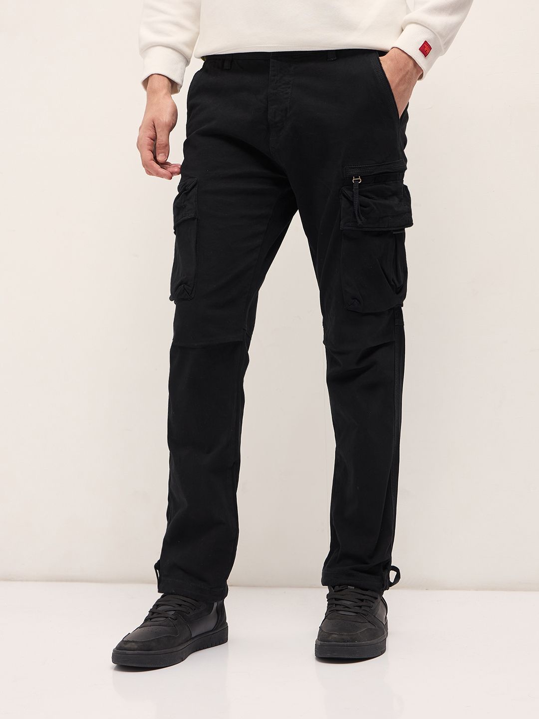THE BEAR HOUSE Men Cotton Solid Regular Fit Cargo