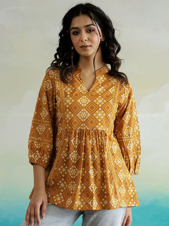 Sanskrutihomes wanita motif etnik dicetak kapas atas