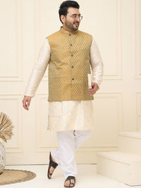 SOJANYA PLUS Men Printed Nehru Plus Size Jacket