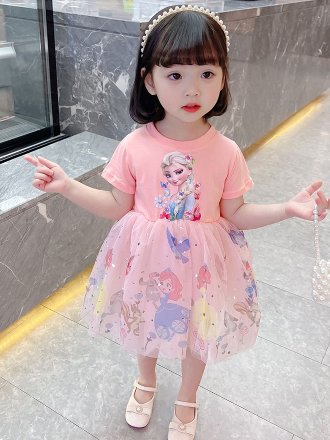 Pakaian cetak fit & flare yk bunga