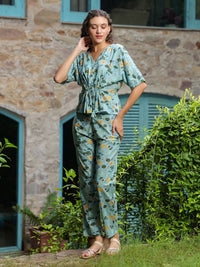 SANSKRUTIHOMES Floral Printed Top with Trousers