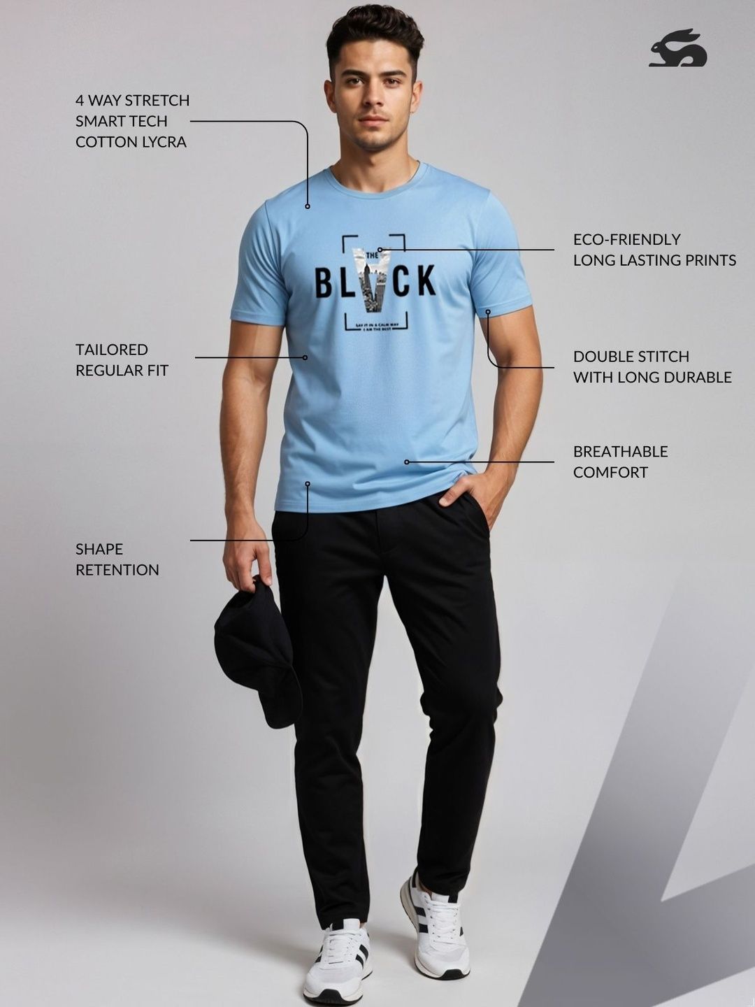 ADRO Typography Printed Short Sleeves Cotton Regular Fit T-shirt