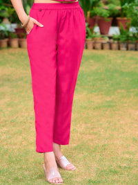 KALINI Floral Printed Gotta Patti Notch Neck Straight Kurta with Trousers & Dupatta