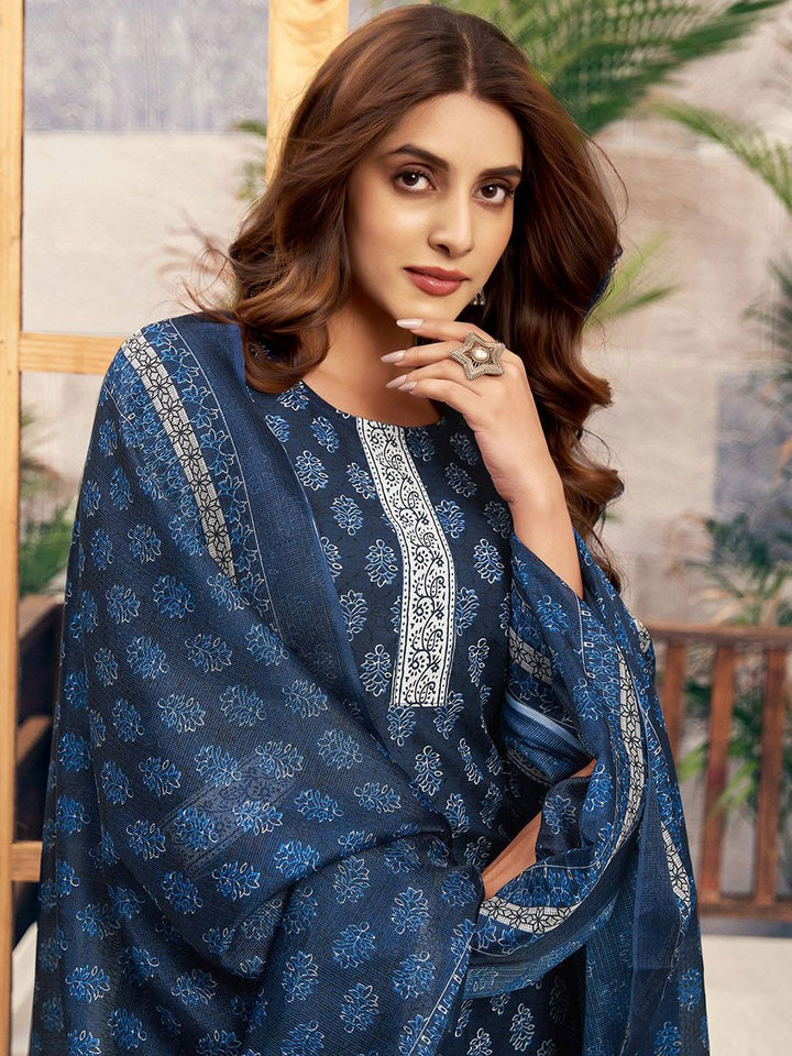 KALINI Floral Printed Kurta with Trouser & Dupatta