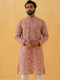 SOJANYA LUXE Floral Kashmiri Embroidered Sequinned Georgette Straight Kurta With Trousers