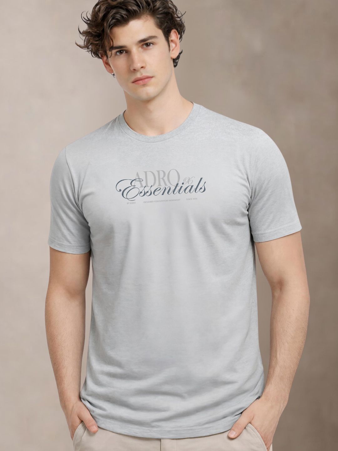 ADRO Men Brand Logo Printed T-shirt