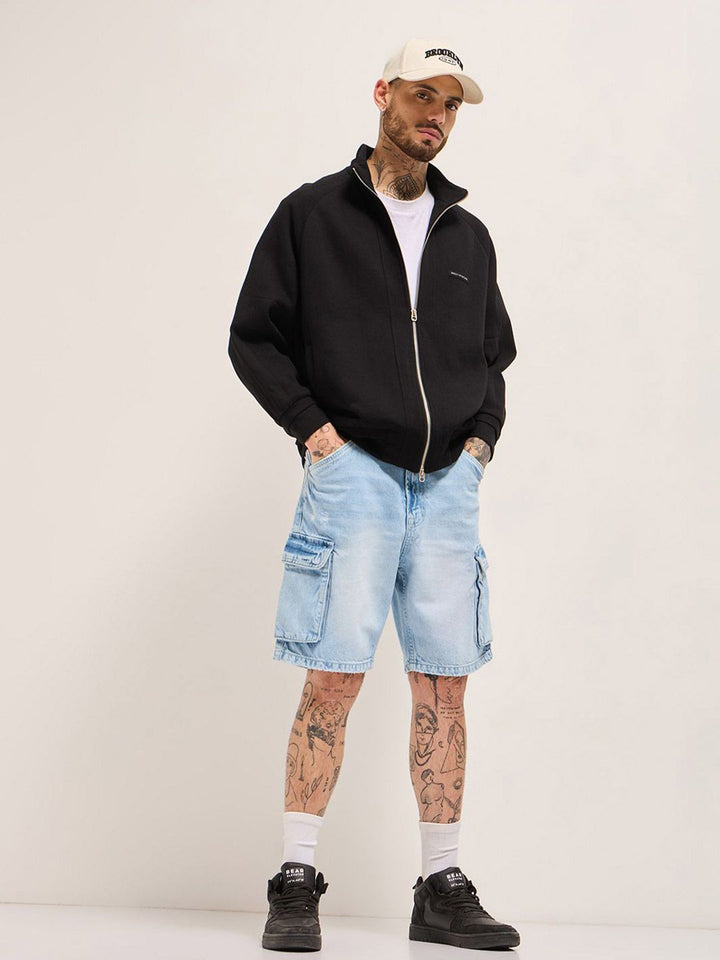THE BEAR HOUSE Men Cotton Baggy Fit Denim Shorts