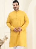 SOJANYA PLUS Size Band Collar Cotton Straight Kurta