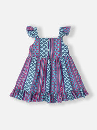 Nauti Nati Girls Ethnic Motifs Print Layered Fit & Flare Dress